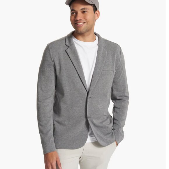 Vuori Men's Vail Knit Blazer in Heather Gray Size XL V571 - Picture 9 of 11